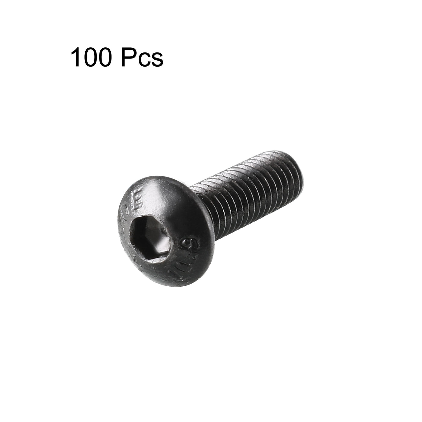 uxcell Uxcell M3 x 10mm Alloy Steel Hex Socket Button Head Machine Screws Black 100 Pcs