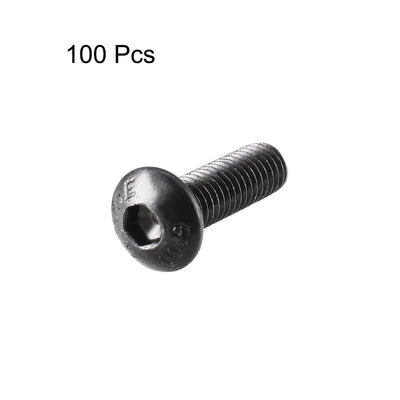 Harfington Uxcell M3 x 10mm Alloy Steel Hex Socket Button Head Machine Screws Black 100 Pcs