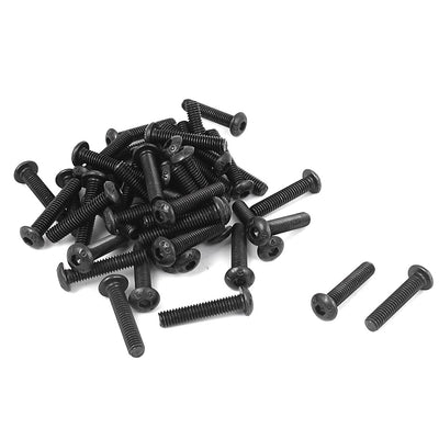 uxcell Uxcell M4 x 20mm Alloy Steel Hex Socket Button Head Machine Screws Black 50 Pcs