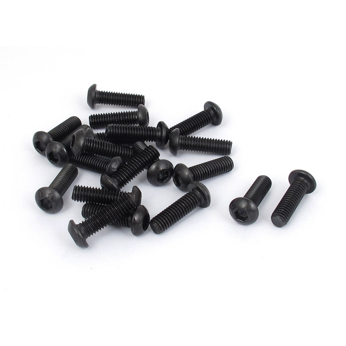 uxcell Uxcell M6 x 20mm Alloy Steel Hex Socket Button Head Machine Screws Black 20 PCS