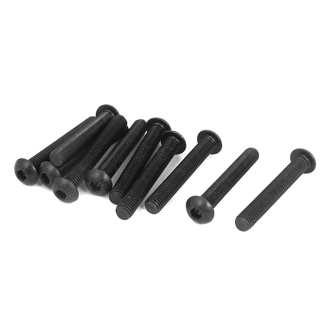 uxcell Uxcell M8 x 55mm 1.25mm Pitch Alloy Steel Hex Bolt Socket Head Cap Screws Black 10 Pcs