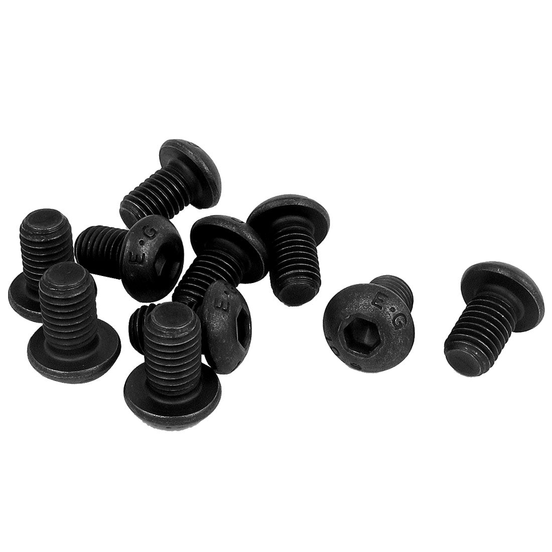 uxcell Uxcell M10 x 16mm Alloy Steel Hex Socket Button Head Machine Screws Black 10PCS