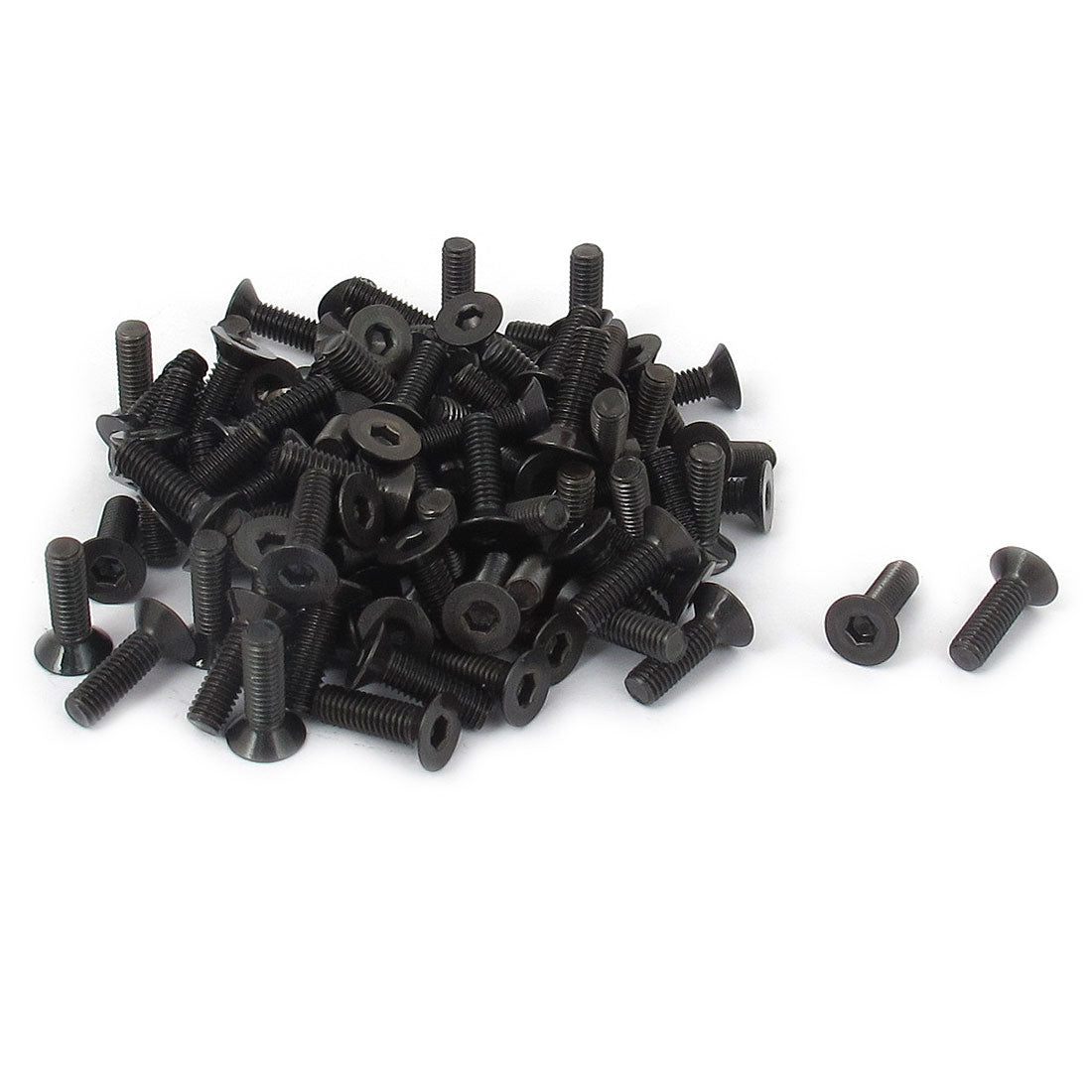 uxcell Uxcell M3 x 10mm Metric Hex Socket Countersunk Flat Head Screw Bolts Black 100PCS