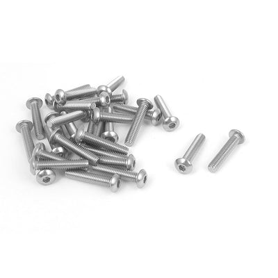 uxcell Uxcell M4x20mm 304 Stainless Steel Hex Socket Machine Countersunk Round Head Screw Bolts 30PCS