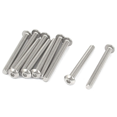 uxcell Uxcell M5x50mm 304 Stainless Steel Hex Socket Machine Countersunk Round Head Screw Bolts 10PCS