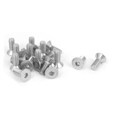 uxcell Uxcell M6 x 16mm Metric 304 Stainless Steel Hex Socket Countersunk Flat Head Screw Bolts 20PCS