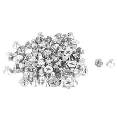 uxcell Uxcell M4 x 6mm Metric Phillips Flat Head Countersunk Bolts Machine Screws 100pcs