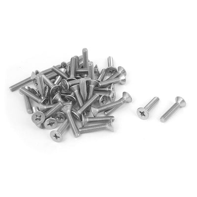 uxcell Uxcell M4 x 17mm Metric Phillips Flat Head Countersunk Bolts Machine Screws 50pcs