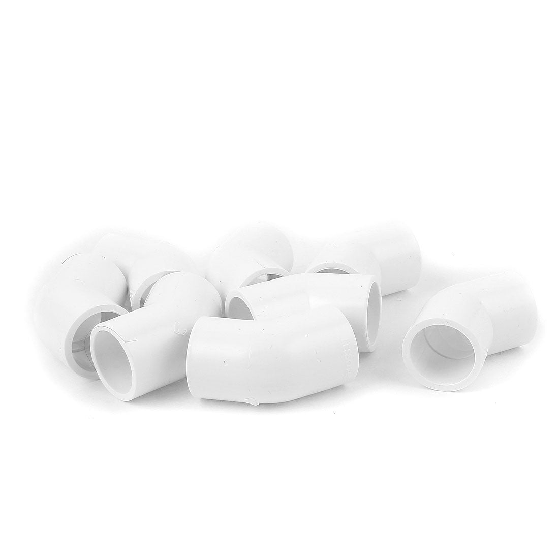 uxcell Uxcell 25mm Inner Dia 45 Degree 2 Way Water Liquid PVC Elbow Pipe Fitting White 8pcs