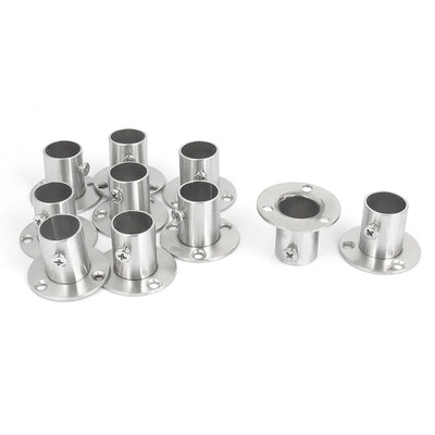 uxcell Uxcell Wardrobe Hanging Rail Rod End Flange Support Bracket Socket 10pcs for 19mm Dia Tube