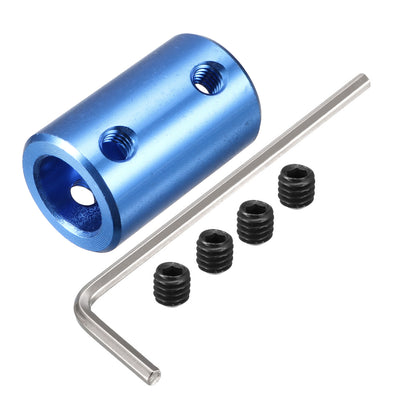 uxcell Uxcell 6.35mm to 10mm Bore Rigid Coupling 25mm Length 16mm Diameter Shaft Coupler Connector Aluminum Alloy Blue