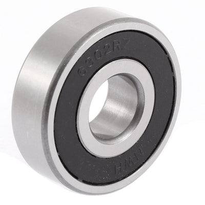 Harfington Uxcell 6302RZ 42mm x 15mm x 13mm Rubber Sealed Groove Ball Bearing Silver Tone