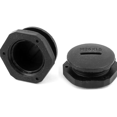 Harfington Uxcell M25 x 1.5cm Plastic Round Head Pipe Adapter Black 5Pcs