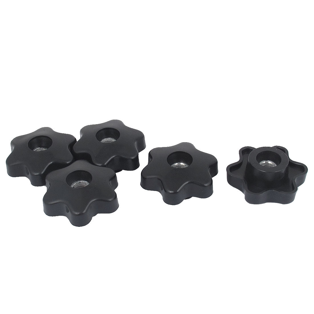 uxcell Uxcell M10 x 58mm Plastic Star Head Screw On Type Clamping Knob Grip Black 5pcs