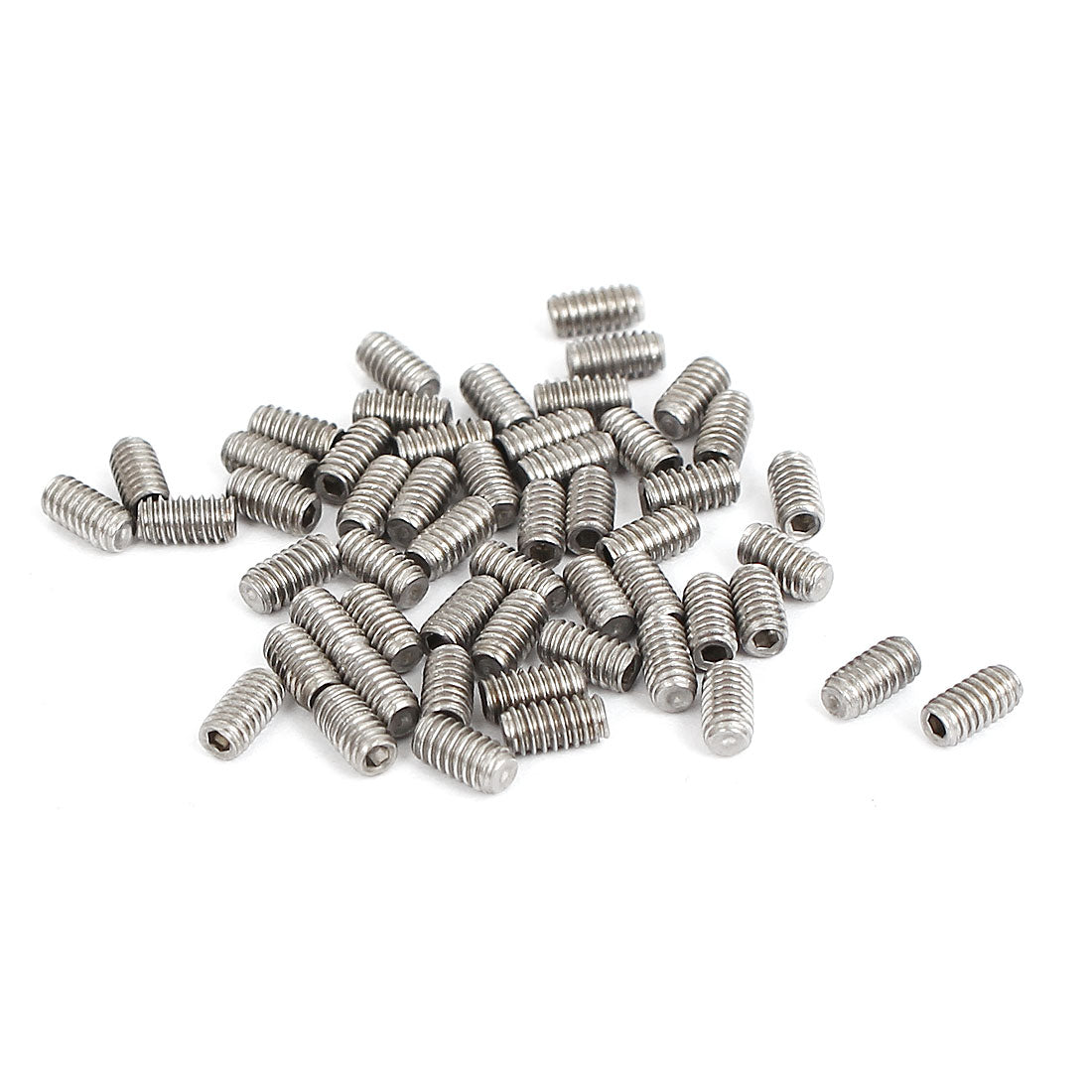 uxcell Uxcell M2x4mm Stainless Steel Hex Socket Set Cup Point Grub Screws Silver Tone 50pcs