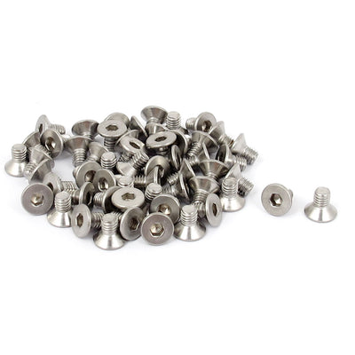 uxcell Uxcell M3x 5mm Metric 304 Stainless Steel Hex Socket Countersunk Flat Head Screw Bolts 50pcs