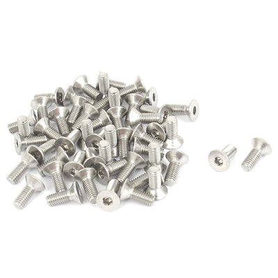 uxcell Uxcell M3 x 8mm Metric 304 Stainless Steel Hex Socket Countersunk Flat Head Screw Bolts 50pcs