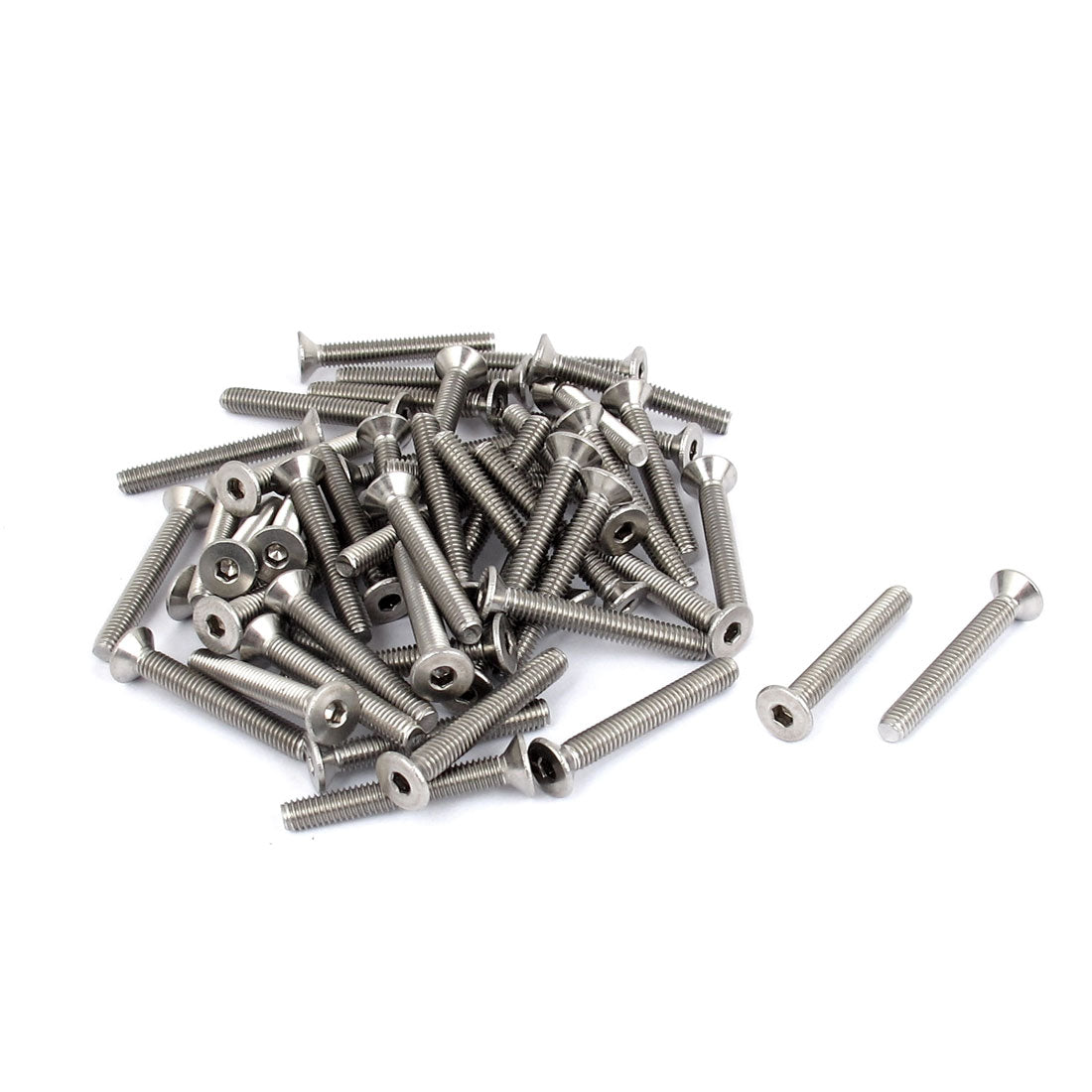 uxcell Uxcell M4 x 30mm Metric 304 Stainless Steel Hex Socket Countersunk Flat Head Screw Bolts 50pcs