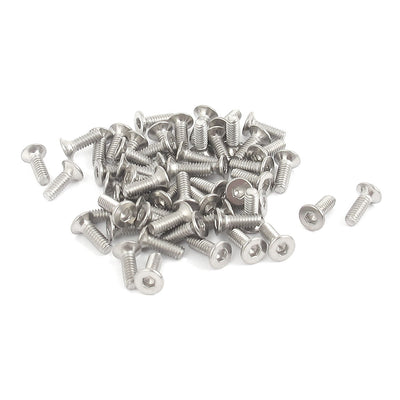 uxcell Uxcell M2 x 6mm Metric 304 Stainless Steel Hex Socket Countersunk Flat Head Screw Bolts 50pcs