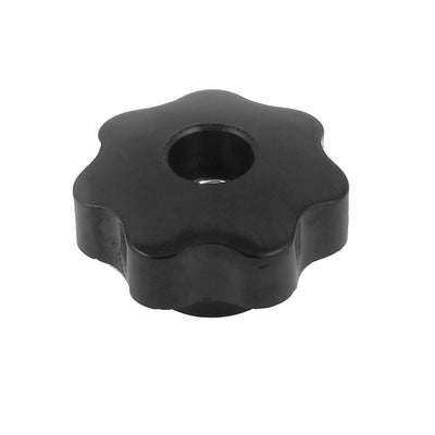 Harfington Uxcell M8 Female Thread Screw On Plastic Clamping Star Knob Black