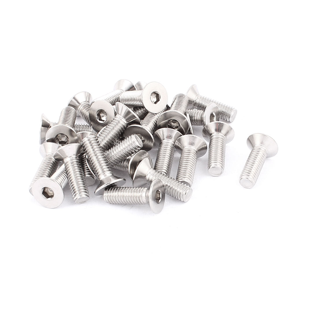 uxcell Uxcell 30 Pcs M8 Stainless Steel Countersunk Flat Head Hex Socket Screw Bolt DIN 7991