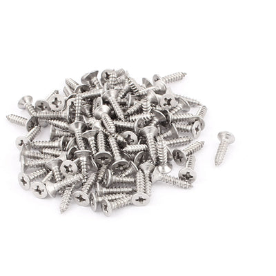 uxcell Uxcell 3.5mm x 16mm Countersunk Cross Head Self Tapping Screw Fasteners 100 Pcs