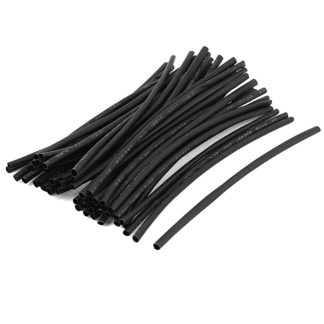 uxcell Uxcell 50Pcs 3mm Diameter 150mm Length Polyolefin Heat Shrink Tube Sleeving Black