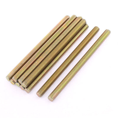 uxcell Uxcell 10pcs 1.25mm Pitch M8 x 120mm Male Full Thread Bronze Tone Metal Threaded Rod Bar Screw
