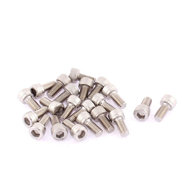 uxcell Uxcell 21pcs M5 x 10mm Male Thread 15mm Long Stainless Steel 6-Point Hex Socket Cap Screws Bolts