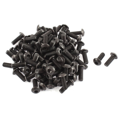 uxcell Uxcell M5x14mm 10.9 Alloy Steel Button Head Hex Socket Cap Screw Bolt Black 100pcs