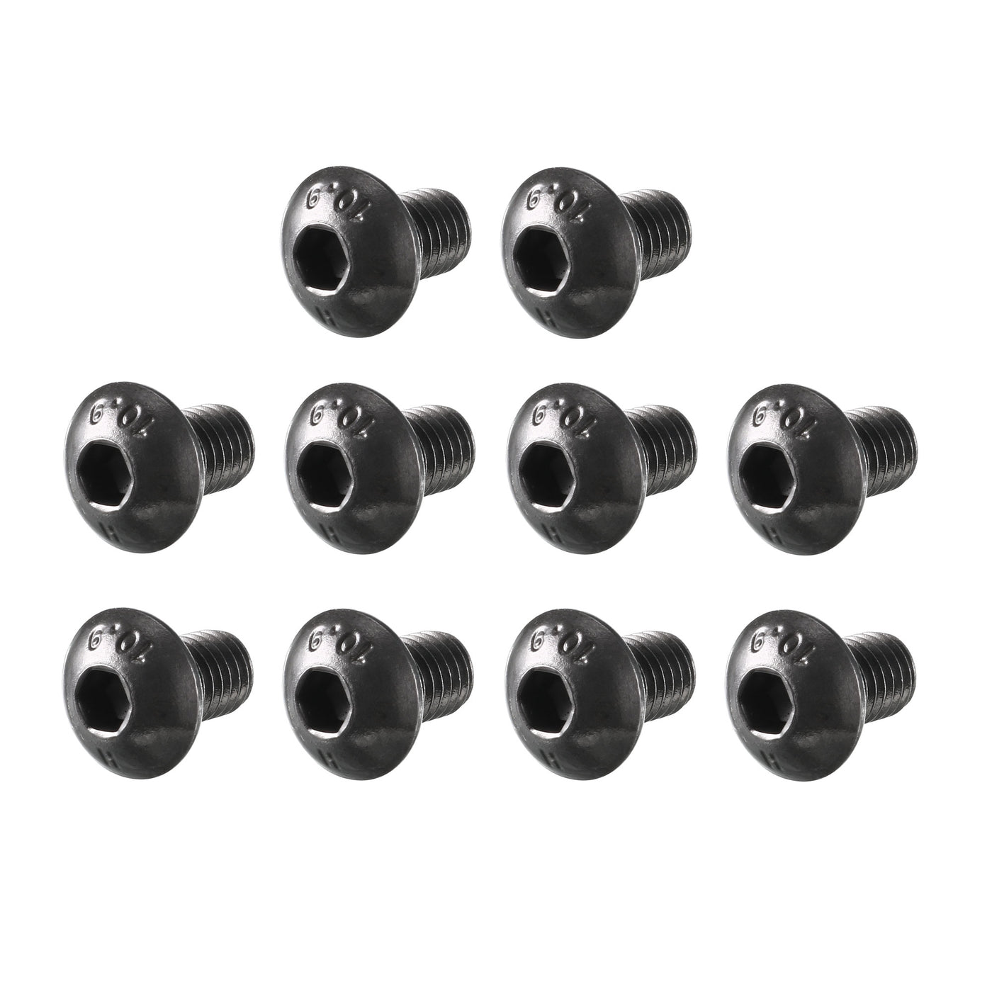 uxcell Uxcell M5x8mm 10.9 Alloy Steel Button Head Hex Socket Cap Screw Bolt Black 100pcs