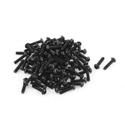 uxcell Uxcell M2.5x10mm Thread 10.9 Alloy Steel Button Head Hex Socket Cap Screw Bolt 100pcs