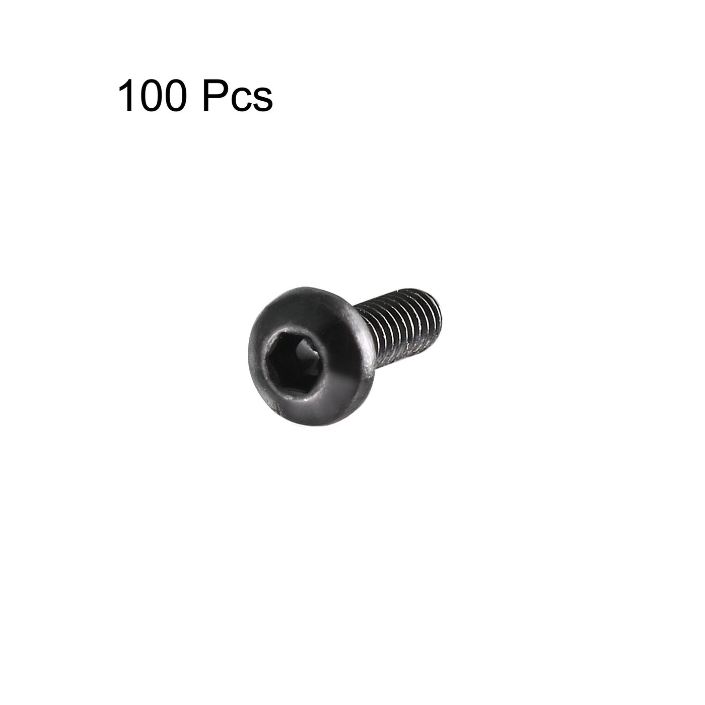 uxcell Uxcell M2x6mm Thread 10.9 Alloy Steel Button Head Hex Socket Cap Screw Bolt 100pcs