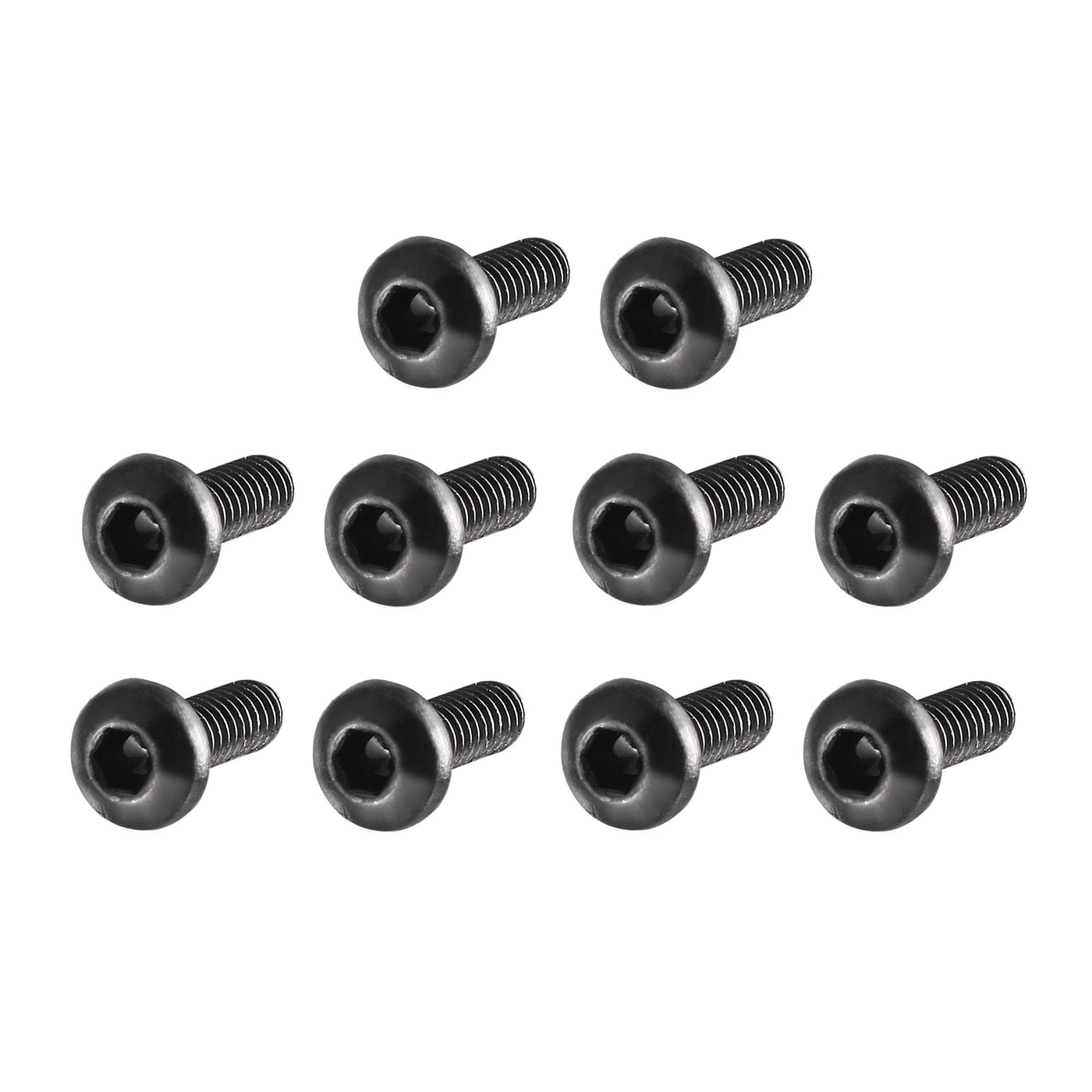 uxcell Uxcell M2x6mm Thread 10.9 Alloy Steel Button Head Hex Socket Cap Screw Bolt 100pcs