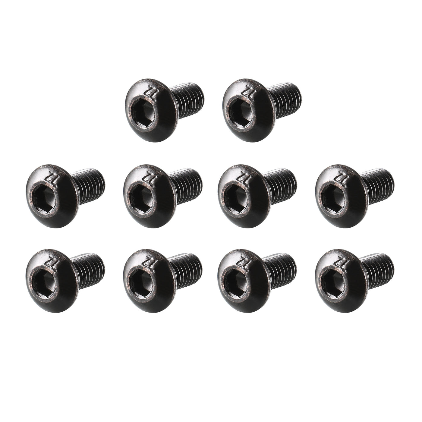 uxcell Uxcell M3x6mm Thread 10.9 Alloy Steel Button Head Hex Socket Cap Screw Bolt 100pcs