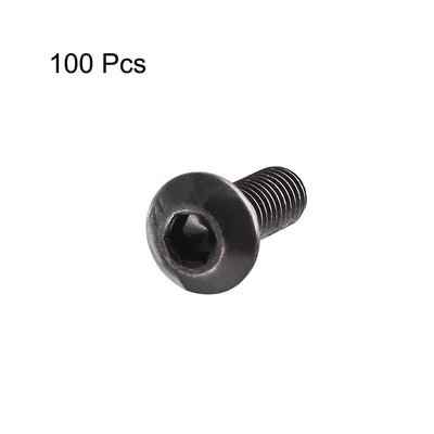 Harfington Uxcell M3x8mm Thread 10.9 Alloy Steel Button Head Hex Socket Cap Screw Bolt 100pcs