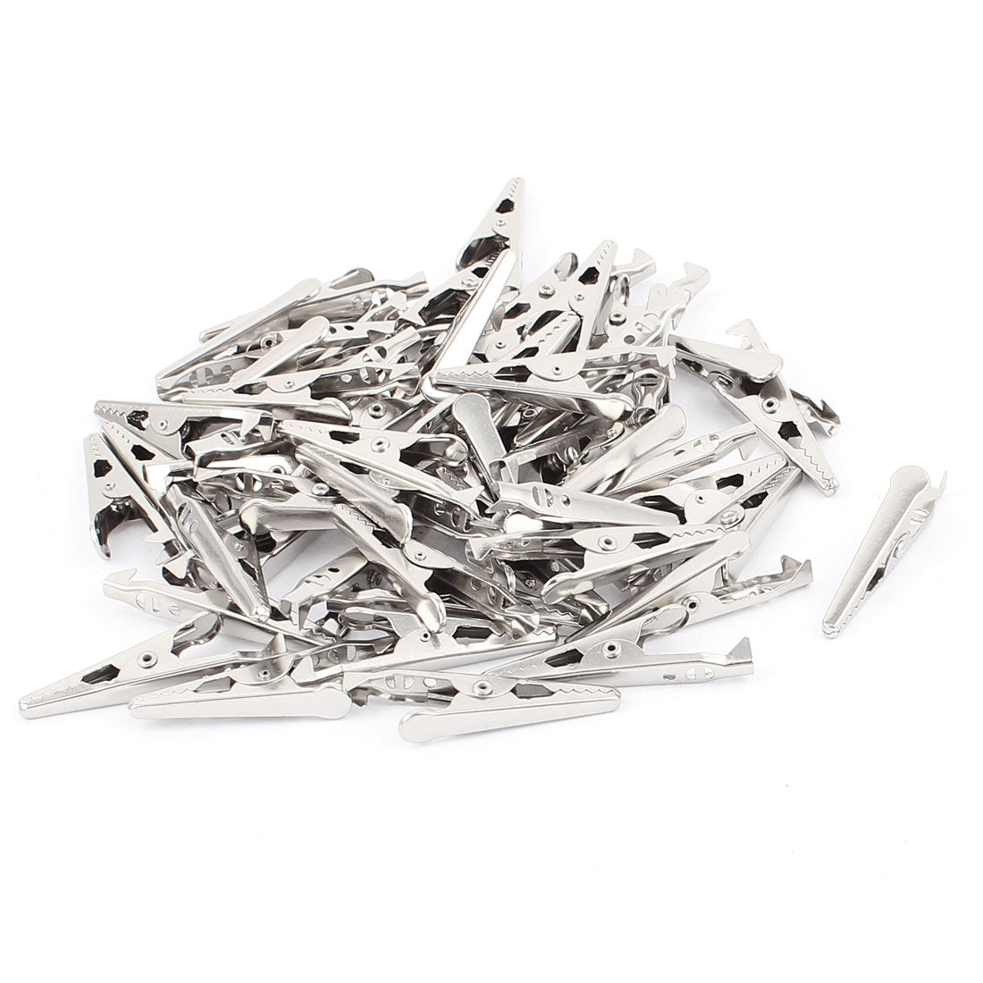 uxcell Uxcell 56 Pcs Alligator Clips With Teeth Aligator Hair Bows Metal Clips Silver Tone