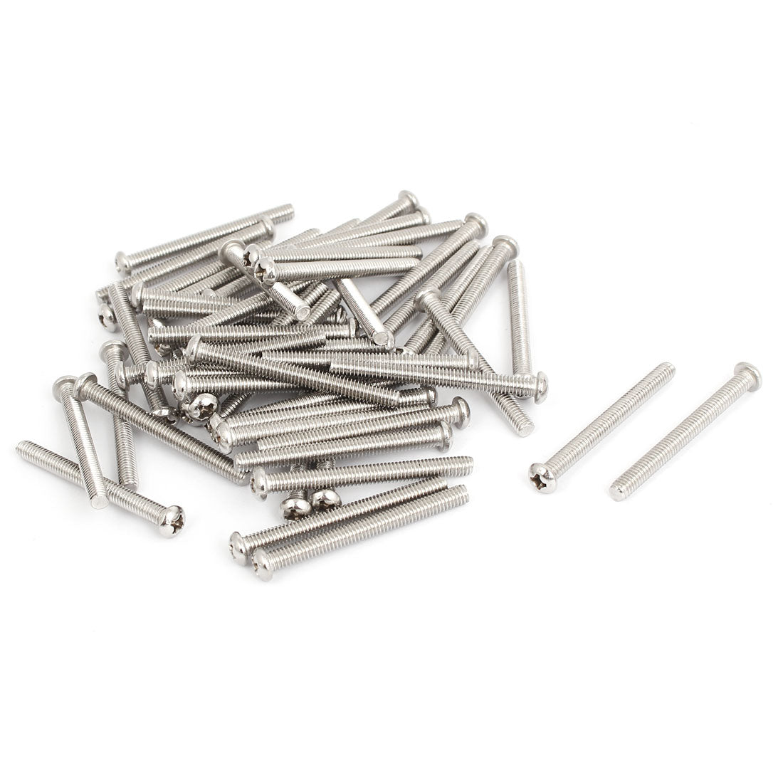 uxcell Uxcell M4x40mm Stainless Steel Phillips Round Pan Head Machine Screws 50pcs