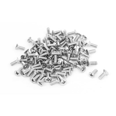 uxcell Uxcell M3x8mm Stainless Steel Countersunk Flat Head Cross Phillips Screw Bolts 100pcs