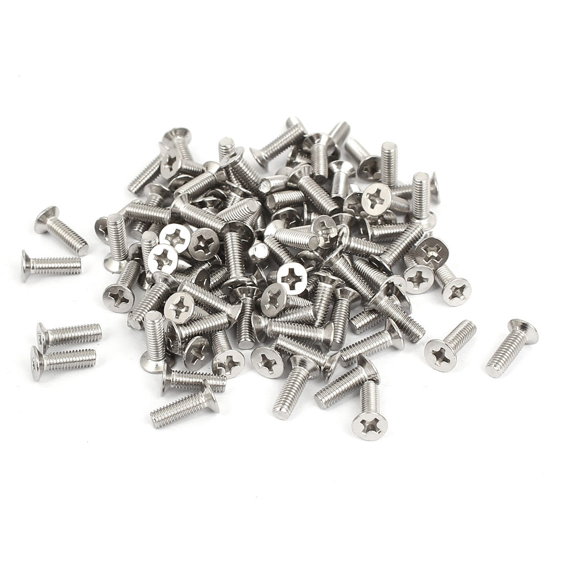 uxcell Uxcell M3x10mm Stainless Steel Countersunk Flat Head Cross Phillips Screw Bolts 100pcs