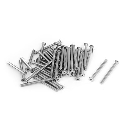 uxcell Uxcell M4x45mm Stainless Steel Countersunk Flat Head Cross Phillips Screw Bolts 50pcs