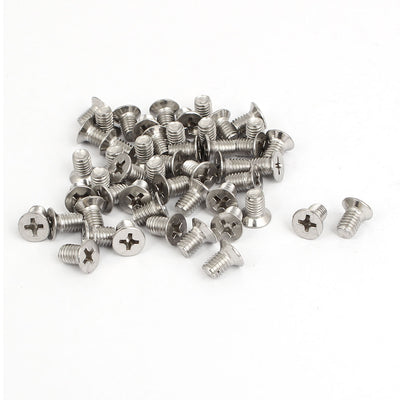 uxcell Uxcell M5x8mm Stainless Steel Countersunk Flat Head Cross Phillips Screw Bolts 50pcs