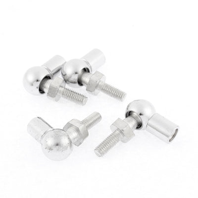 uxcell Uxcell 4stk. Gelenkkopfkugellager mit Bolzen, Recht-Hand Innengewinde M6x1,0mm und Recht-Hand Außengewinde M6x1,0mm, L-Form Kugelpfanne Endfitting