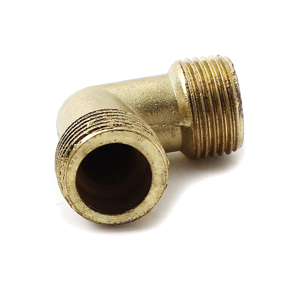 uxcell Uxcell 3/8BSP Thread Water Pipe Air Compressor Male Elbow Joint Connector Gold Tone