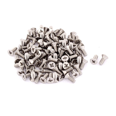 uxcell Uxcell M4 x 10mm Phillips Flat Head Countersunk Bolts Machine Screws 100pcs