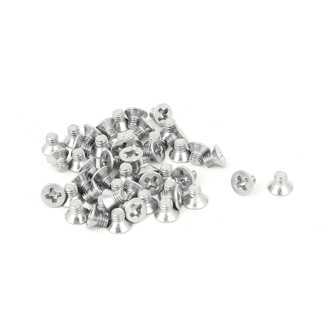 uxcell Uxcell M3x4mm Stainless Steel Phillips Flat Countersunk Head Screws 50pcs