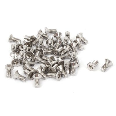 uxcell Uxcell M2.5x6mm Stainless Steel Phillips Flat Countersunk Head Screws 50pcs