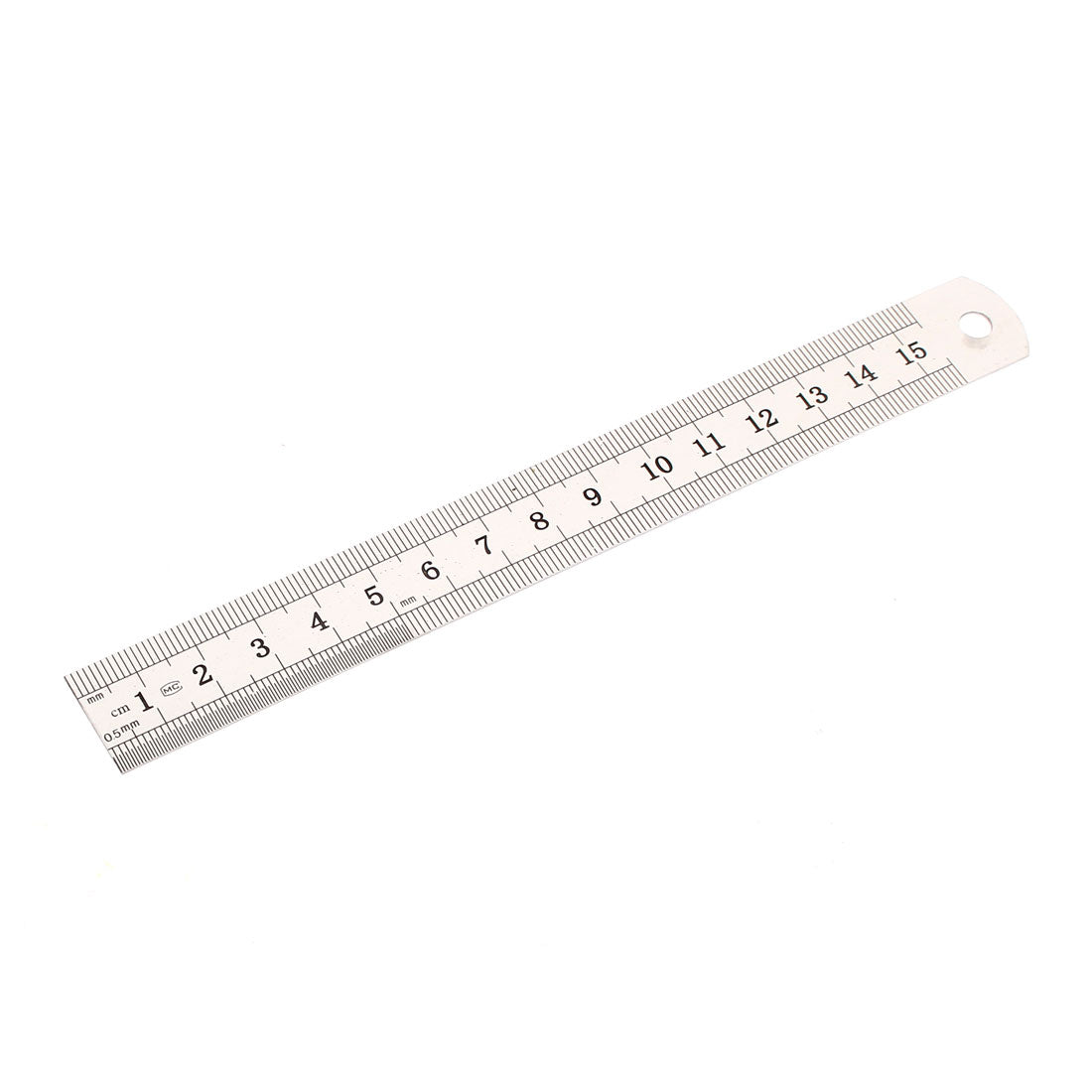 uxcell Uxcell 15cm 6 Inches Scale Range Metal Dual Sides Measure Measuring Straight Ruler Tool