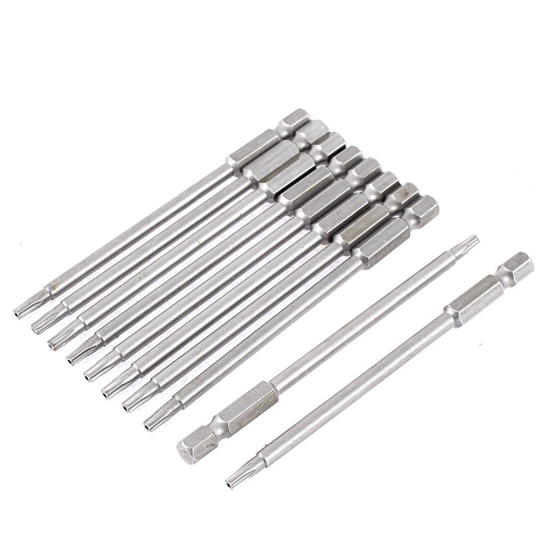 uxcell Uxcell 10pcs 100mm Hex Shank Magnetic T15 Torx Security Screwdriver Bits Tool