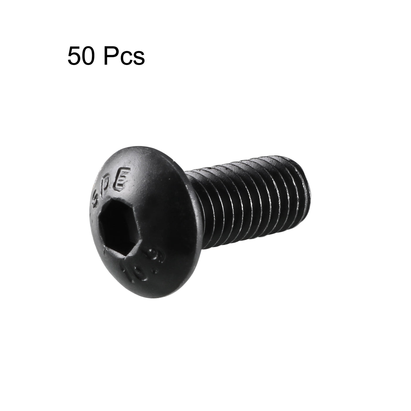 uxcell Uxcell M5x12mm 10.9 Alloy Steel Button Head Hex Socket Cap Screw Bolt Black 50pcs